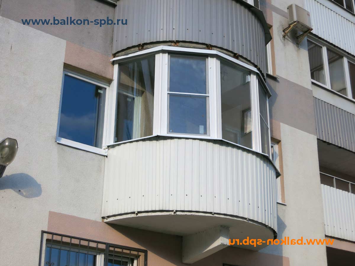 Остекление закругленного балкона